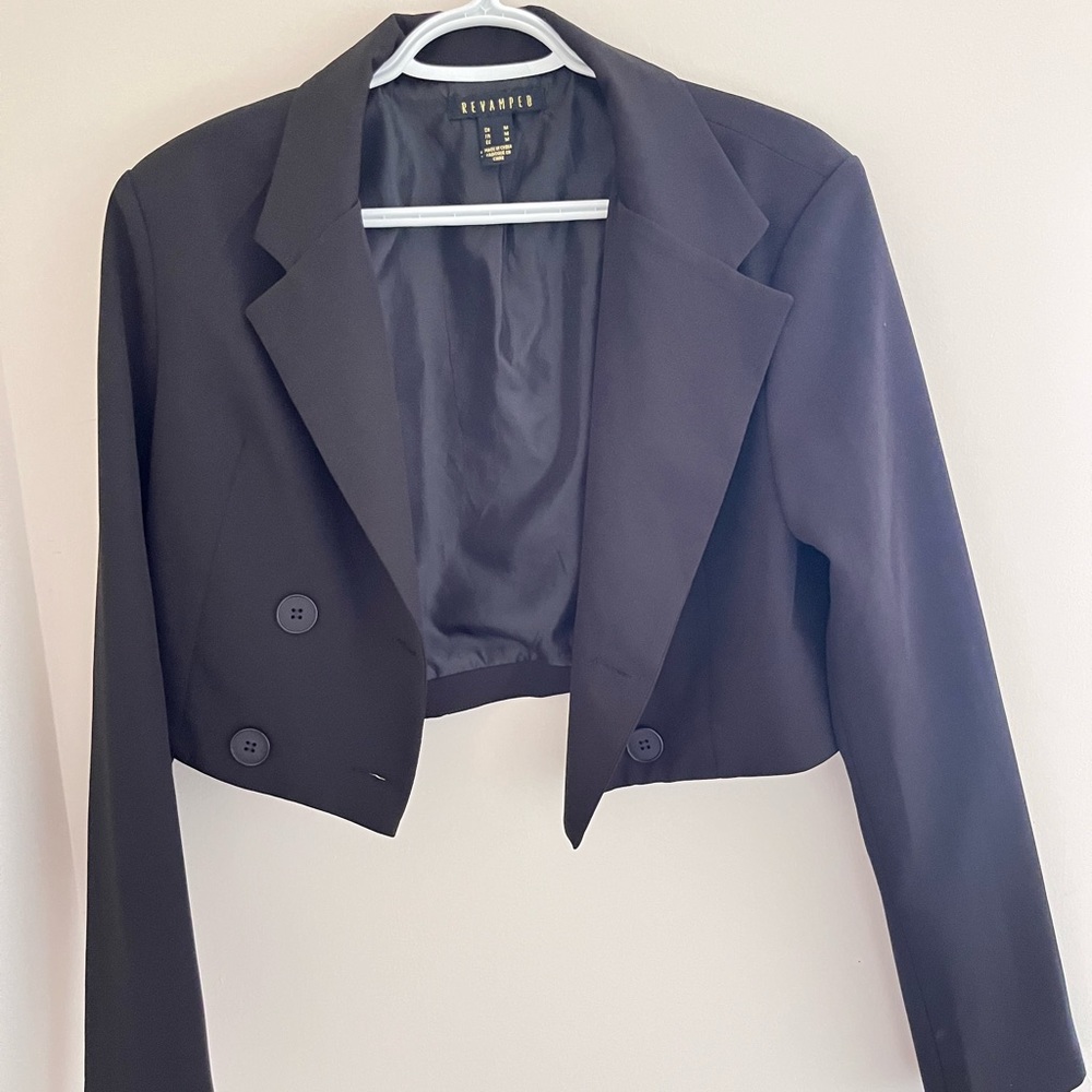 Black Cropped Blazer